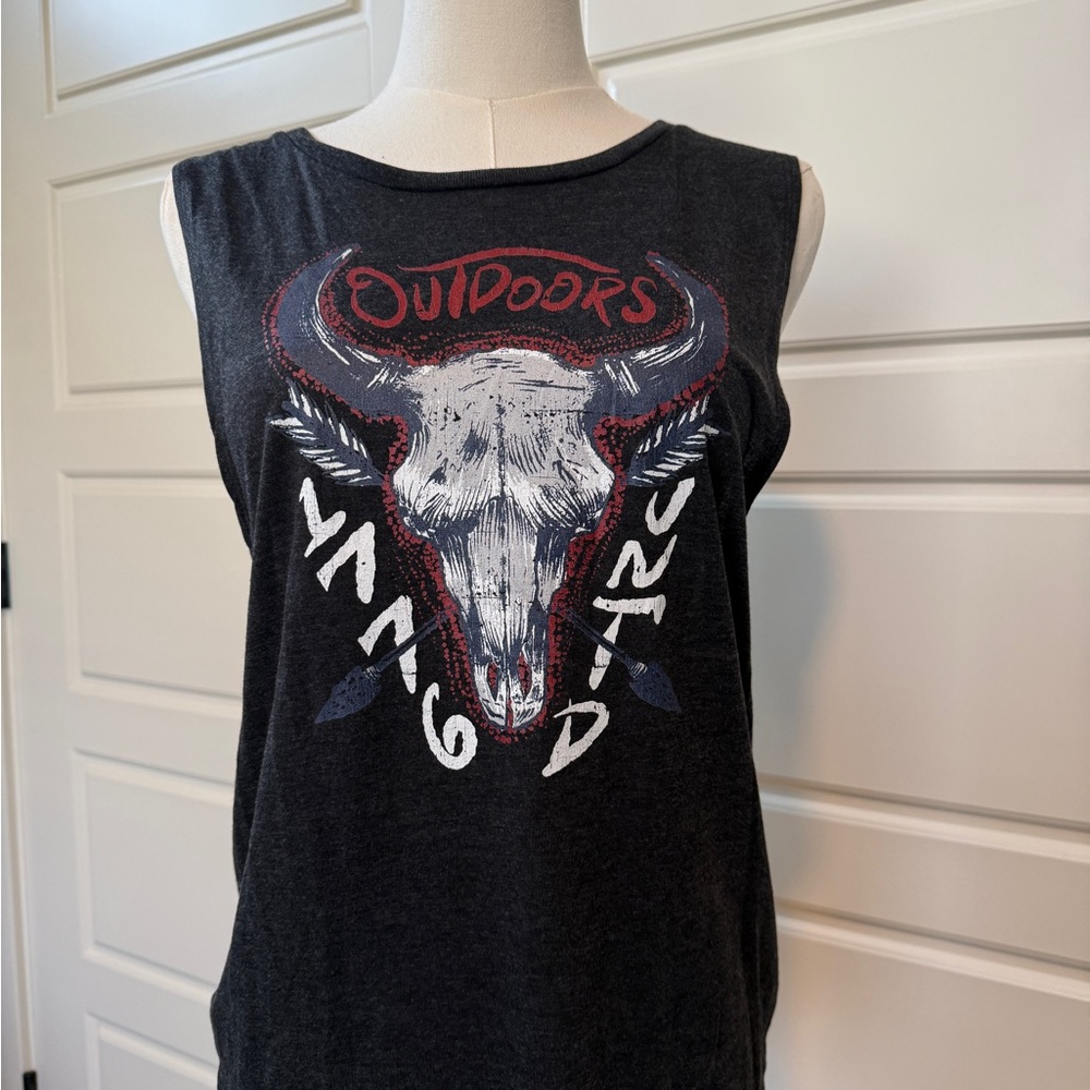 Outdoors Graphic Tank Top - Charcoal